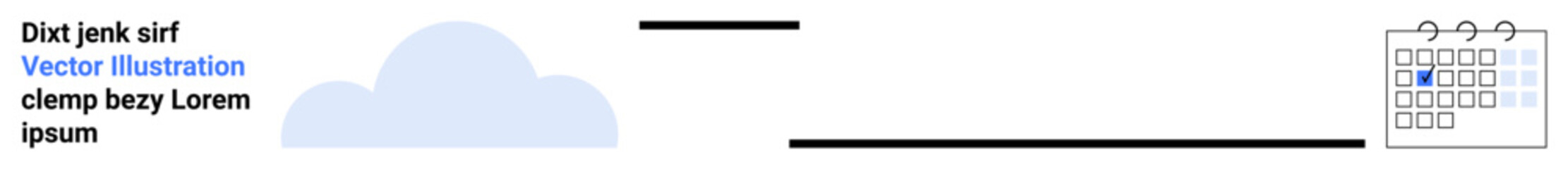 Poster - cloud connected by lines to a calendar with highlighted date, symbolizing system integration, data s