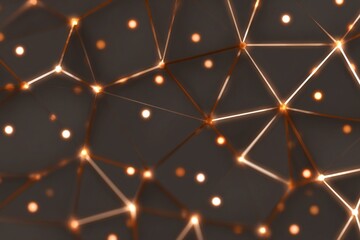Poster - An abstract background consisting of neon light shapes forms a futuristic concept in this generated AI image