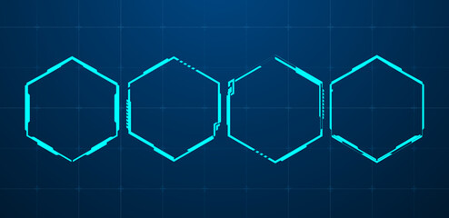 Leinwandbilder - Futuristic hexagon blue vector illustration