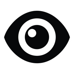 Poster - Single black eye icon simple filled shape graphic
