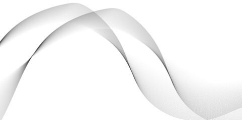 Poster - Abstract wavy grey stream element for design on transparent background isolated. Wavy white and grey lines background. Abstract business wave curve lines background. Vector illustration.