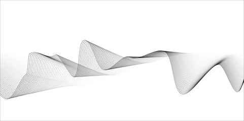 Poster - Abstract wave line business background. Thin line wavy abstract vector background. Curve wave seamless pattern. Wavy sound and curve line background.