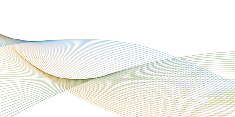Aufkleber - Abstract colorful curved business lines on white paper background.