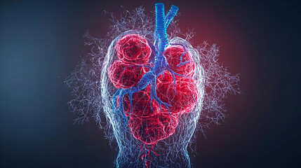 Poster - Digital Illustration Of Human Lung