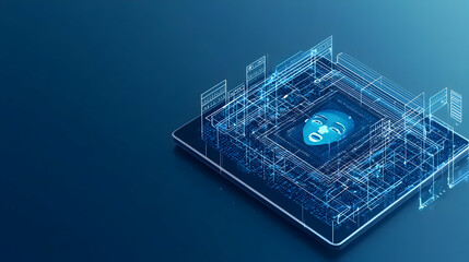 Poster - Digital Chip Technology Illustration On Tablet