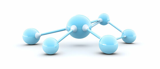 Poster - Light Blue Interconnected Spheres Illustration