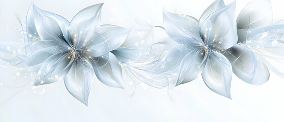 Poster - Elegant Silver Floral Design Background