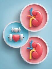 Poster - Healthy Lifestyle Icons Illustrating Fitness and Well-Being With Colorful Infographics on a Soft Background