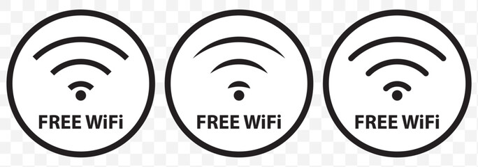 Poster - icon free wifi. free wifi icon collection for restaurant, office, home, shop etc place free internet or network service. EPS 10.
