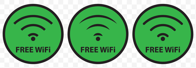 Poster - icon free wifi. free wifi icon collection for restaurant, office, home, shop etc place free internet or network service. EPS 10.