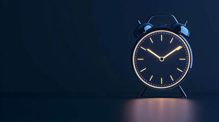 Poster - Pixel Art Alarm Clock With Glowing Numbers On Dark Background