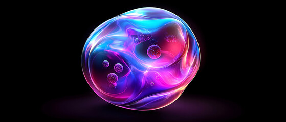 Poster - Abstract Glowing Colorful Sphere