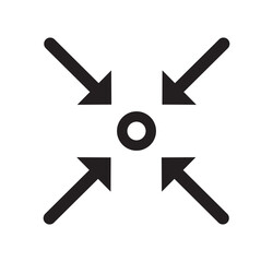 Poster - Meeting Point Icon. assembly point emergency arrow. outline icon style for navigation, multimedia, and user interface. Vector Illustration.