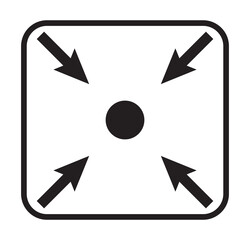 Poster - Meeting Point Icon. assembly point emergency arrow. outline icon style for navigation, multimedia, and user interface. Vector Illustration.