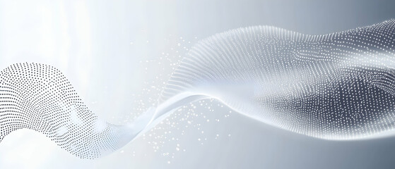 Poster - Abstract Geometric Wave Design with Dots and Lines