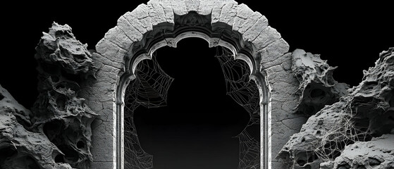 Poster - Abstract Gray Stone Archway