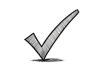 Poster - Hand drawn check mark isolated on transparent background