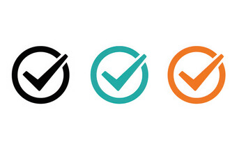 Poster - Three check mark icons isolated on transparent background