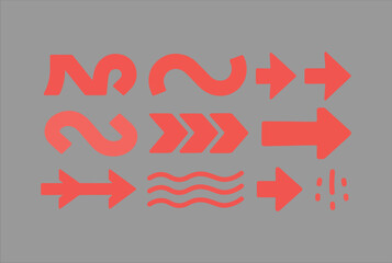 Poster - Red Hot Air Arrows: Modern Directional Elements & Flow Indicators
