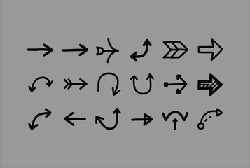 Poster - Hand-Drawn Arrow Pack: Diverse Doodle Pointers & Directional Icons