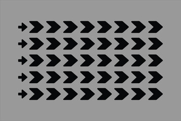 Poster - Black Row of Arrows: Repetitive Chevrons for Direction & Progress