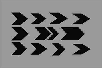 Fototapete - Black Chevrons & Arrows: Multiple Directional Pointers for Progress
