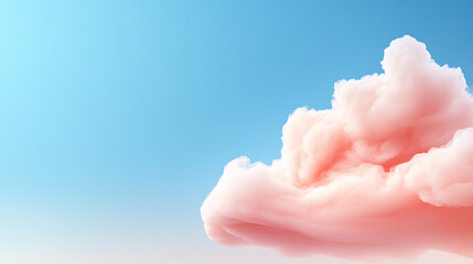 Aufkleber - A serene scene of a soft pink cloud against a bright blue sky, evoking feelings of tranquility and peace in nature.