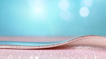 Aufkleber - A soft pink surface shimmering under a gentle blue light, creating a dreamy and calming atmosphere perfect for creative projects.