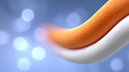 Fototapete - Abstract close-up of smooth, colorful shapes blending together, creating a vibrant visual experience with a soft bokeh background.