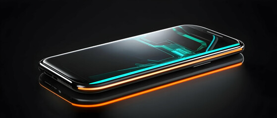 Poster - Futuristic Smartphone With Glowing Edge Display