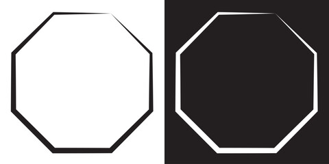 Poster - Octagon Shape Outline Simple Geometric Design. Octagon icon. Octagon eight sided polygon. Vector illustration.
