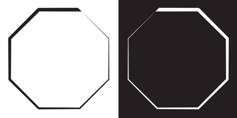 Poster - Octagon Shape Outline Simple Geometric Design. Octagon icon. Octagon eight sided polygon. Vector illustration.