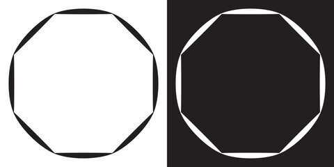Poster - Octagon Shape Outline Simple Geometric Design. Octagon icon. Octagon eight sided polygon. Vector illustration.