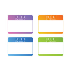 Poster - Name Tag Banner Icon Set Vector Design.