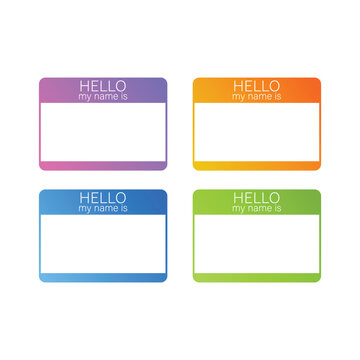 Name Tag Banner Icon Set Vector Design.
