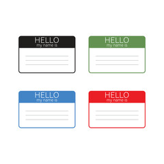 Poster - Name Tag Banner Icon Set Vector Design.