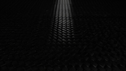 Fototapete - A monochrome image showcasing a textured surface with repeating geometric patterns in dark tones