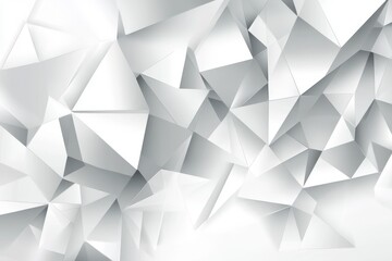 Poster - Abstract grey and white high-tech polygonal design showcasing geometric shapes and patterns in a modern, sleek aesthetic suitable for digital backgrounds