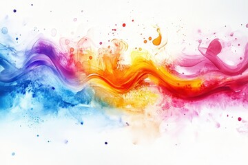 Poster - Bright abstract watercolor drawing featuring vivid swirls of color blending harmoniously together in a captivating design on a neutral background