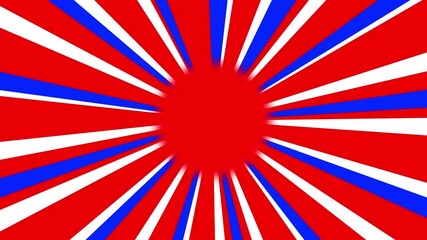 Poster - Abstract radial burst design in red white and blue with central focus on a sunburst effect background suitable for motion graphics