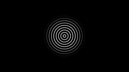 Poster - Radio waves background animation with expanding graphics on black. Radio wave signal moves smoothly in digital wave motion and bright display.