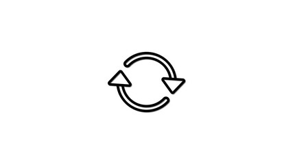 Fototapete - Minimalist animated refreshing cycle arrow icon rotating on a white background
