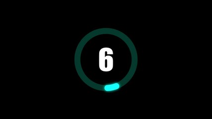 Fototapete - Digital countdown animation number eight with progress bar visual element on a black background suitable for various digital media projects