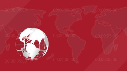 Poster - Global news background with world map and countdown timer for television broadcasting and international events
