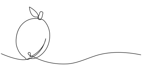 Poster - Lemon fruit continuous one line drawing minimalism design, Lemon yellow continuous one line drawing set isolated on a white background. Horizontal banner. Outline lemon citrus collections. Editable.