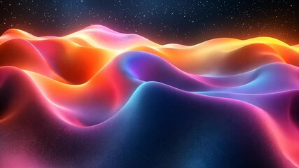 Wall Mural - Abstract Glowing Topography with Starry Sky Background Perfect for Creative Projects