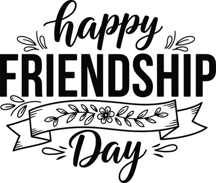 Happy friendship day typography t shirt design