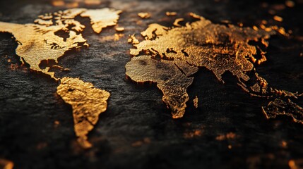 Poster - Creative forex chart with map on dark backdrop. Global trade and invest concept. 3D Rendering. illustration , no logos, no brands