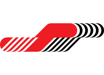 Poster - decorative stripe. sport vector red and black pattern for auto, moto, sportswear, toy. racing stripe