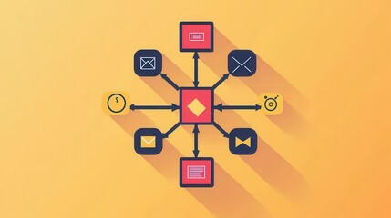 Poster - flowchart icon vector symbol flat eps jpg app web concept illustration , no logos, no brands